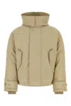 Ferragamo Beige Polyester Blend Padded Jacket In Beige