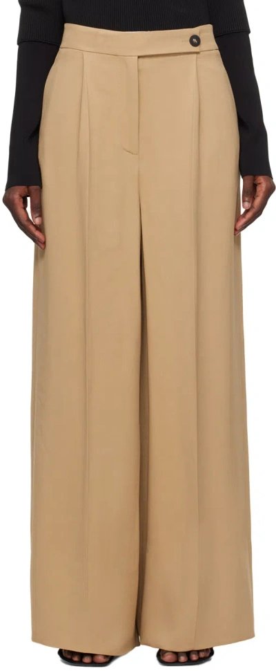 Ferragamo Beige Wide-leg Trousers In 004 Beige