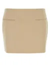 Ferragamo Beige Wool Mini Skirt In Beige