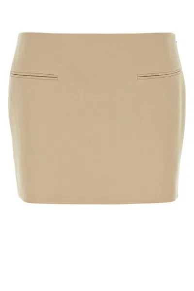 Ferragamo Beige Wool Mini Skirt