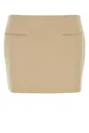Ferragamo Beige Wool Mini Skirt In Beige