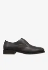 Ferragamo Belfast Leather Oxford Shoes In Brown