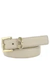 Ferragamo Double Hook Buckle Belt In Beige