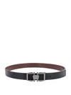 Ferragamo Men Gancini Buckle Leather Belt In Black