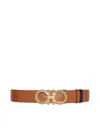 Ferragamo Reversible And Adjustable Gancini Belt In Brown