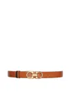 Ferragamo Reversible Gancini Leather Belt In Brown