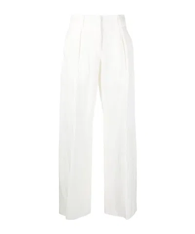 Ferragamo Belt-loop Casual Pants In White