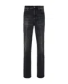 Ferragamo Denim Jeans Waist Loops Pockets Stonewashed Cotton In Black