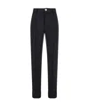 Ferragamo Belt-loop Wool Casual Pants In Black