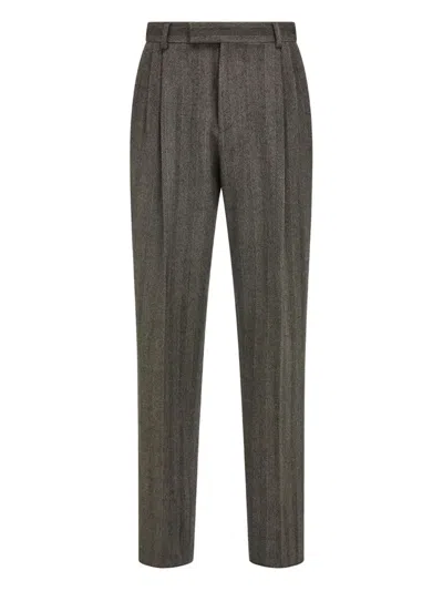 FERRAGAMO BELT-LOOPS PLEATED TROUSERS