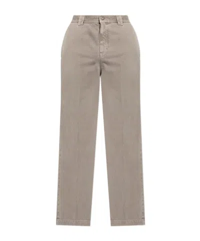 Ferragamo Belt Loops Slacks In Brown