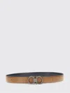 Ferragamo Brown Gancini Solid Reversible Belt In Brown