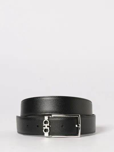 FERRAGAMO FERRAGAMO GANCINI REVERSIBLE HAMMERED LEATHER BELT