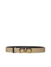 Ferragamo Reversible Gancini Calfskin Leather Belt In Powder