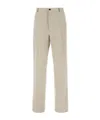 Ferragamo Linen Trousers With Pockets And Loops In Nude