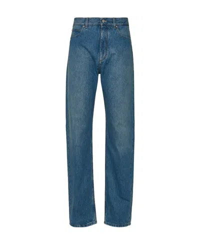 Ferragamo Belt Ring Denim Trousers In Blue