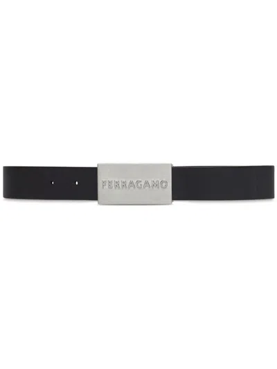 Ferragamo Logo-embossed Leather Belt In Brown