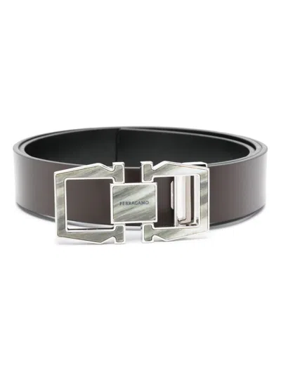 Ferragamo Belt With Logo In Black