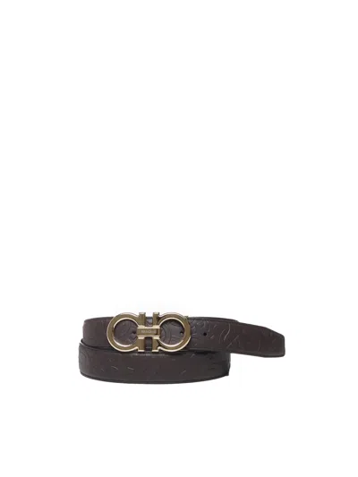 Ferragamo Belt With Logo Motif In Brown