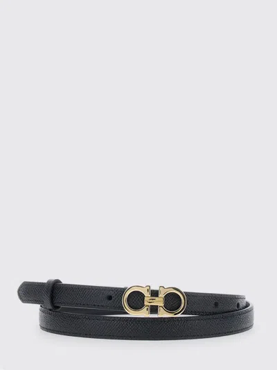 Ferragamo Gancini Leather Belt In Black
