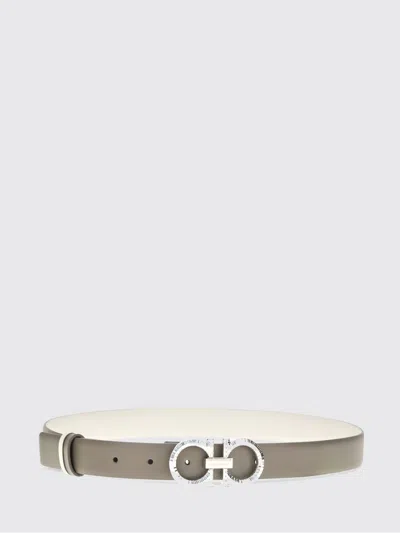 Ferragamo Multicolor Calf Leather Bos Taurus Regular Belt In Gray