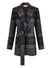 Ferragamo Belted Blazer In Black