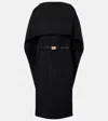 Ferragamo Robe Avec Cape Noir In Black