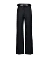 Ferragamo Belted Linen Straight Pants In Black