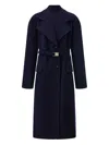 Ferragamo Belted Coat In Blue