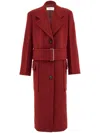 Ferragamo Belted Wool And Cashmere-blend Coat In Red