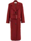 Ferragamo Belted Wool And Cashmere-blend Coat In Red