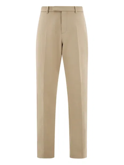 Ferragamo Cotton Cashmere Chinos In Neutral