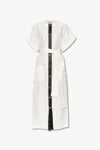 Ferragamo Short-sleeve Belted Maxi Dress In White