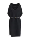 Ferragamo Belted Midi Dress In Black