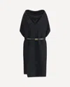 Ferragamo Women Belted Midi Dress In Black