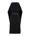 Ferragamo Belted Midi Dress With Billowing Front Panel In Black