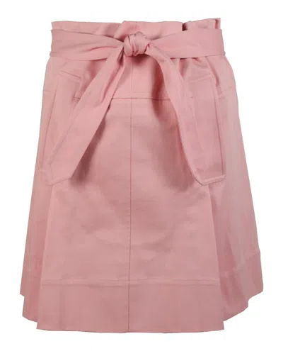 Ferragamo Belted Mini Skirt In Pink