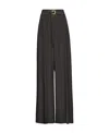 Ferragamo Belted Palazzo Trousers In Black