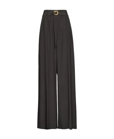 FERRAGAMO BELTED PALAZZO TROUSERS