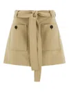 Ferragamo Belted Pocket-detail Mini Skirt In Neutral