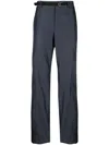 Ferragamo Belted Straight-leg Trousers In Blue