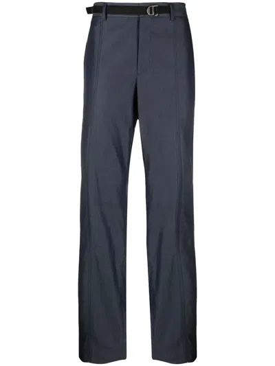 Ferragamo Belted Straight-leg Trousers In Mezzanotte