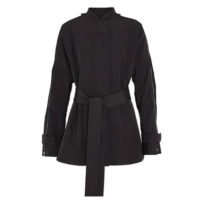 Ferragamo Belted Tailored Jacket In Black
