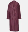 Ferragamo Belted Trench Coat In Burgundy