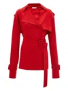 Ferragamo Long-sleeved Short Windbreaker In Red