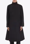 Ferragamo Belted Zip-up Raincoat In Black