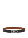 Ferragamo Gancini Black Cognat Reversible Belt