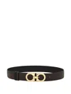 Ferragamo Adjustable Length Gold-tone Buckle Smooth Finish In Brown