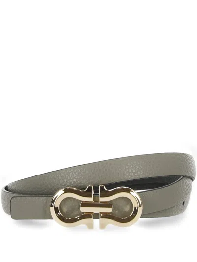 Ferragamo Belts In Ash Grey/nero