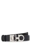 Ferragamo Black Reversible Gancini Buckle Belt In Black